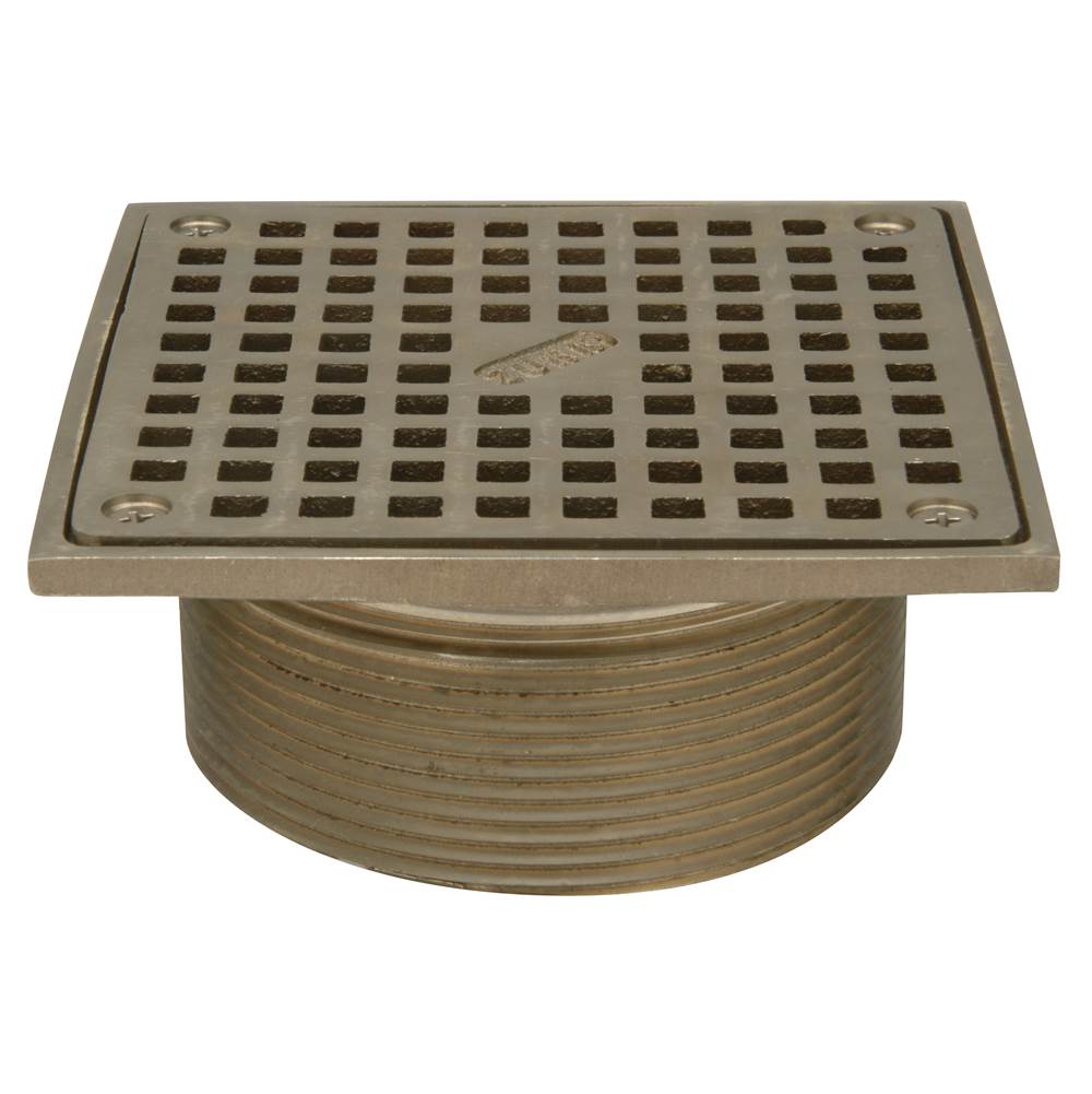 Zurn Industries ZN400S Pol Nickel 5'' Square Adjustable ''Type S''  Strainer Top Assembly with Secured Heel Proof Grate